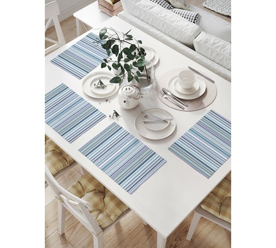 Изображение товара Комплект тканевых салфеток для сервировки стола JOYARTY "полосатые просторы", 32x46 см, 4 шт. np_21534