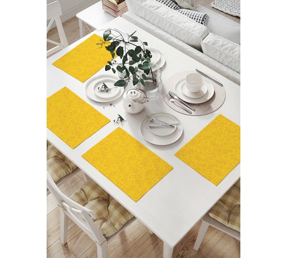 Изображение товара Комплект тканевых салфеток для сервировки стола JOYARTY "желтая монотонность", 32x46 см, 4 шт. np_31285