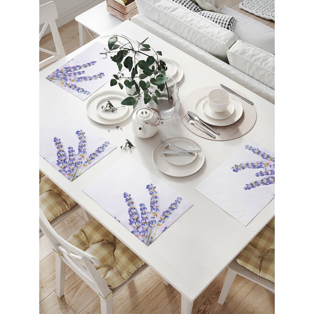 Изображение товара Комплект тканевых салфеток JOYARTY "букет лаванды", 4 шт.