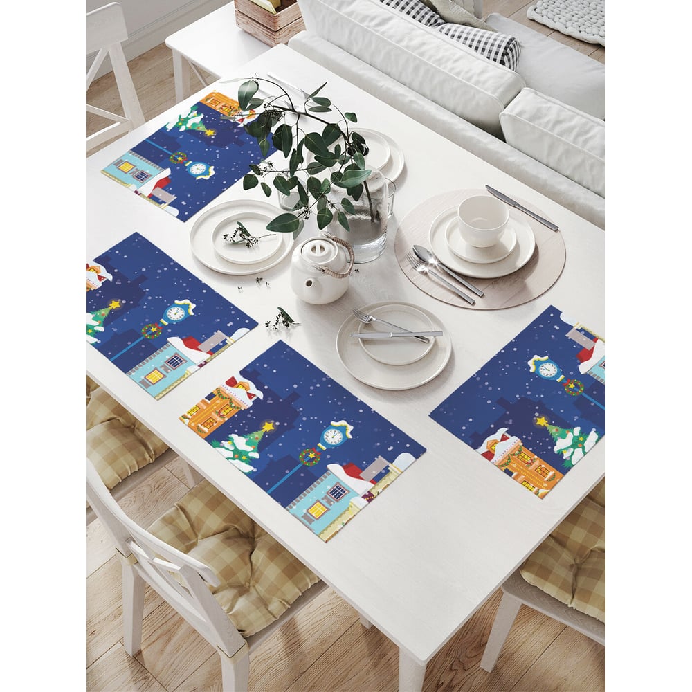 Изображение товара Комплект тканевых салфеток JOYARTY для новогоднего стола 32x46 см, 4 шт.