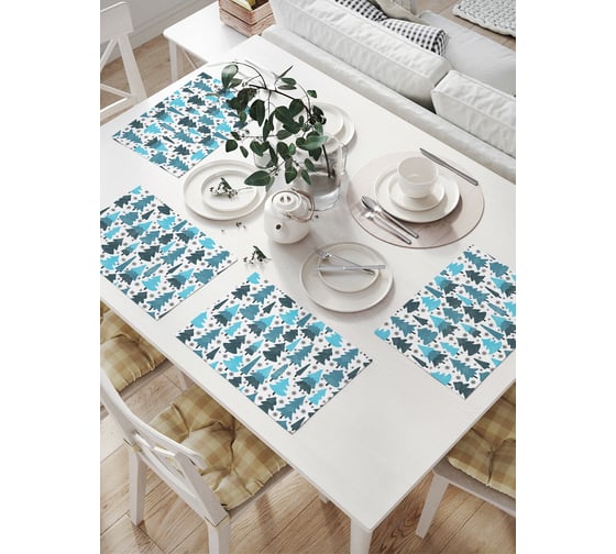 Изображение товара Комплект тканевых салфеток для сервировки стола JOYARTY "зима в лесу", 32x46 см, 4 шт. np_419839