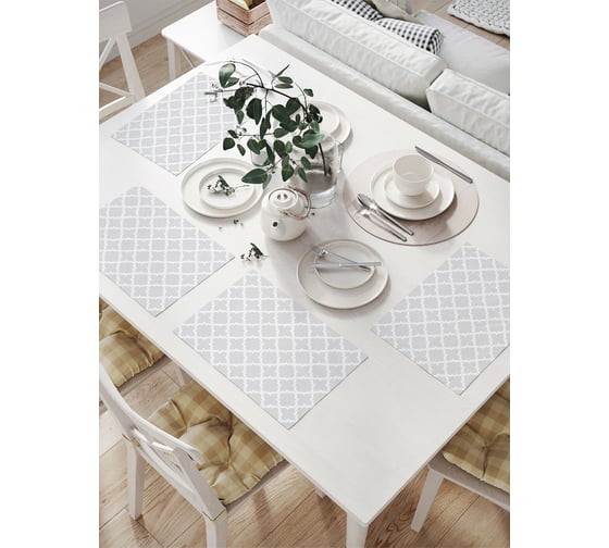 Изображение товара Комплект тканевых салфеток для сервировки стола JOYARTY "простой орнамент", 32x46 см, 4 шт. np_10497