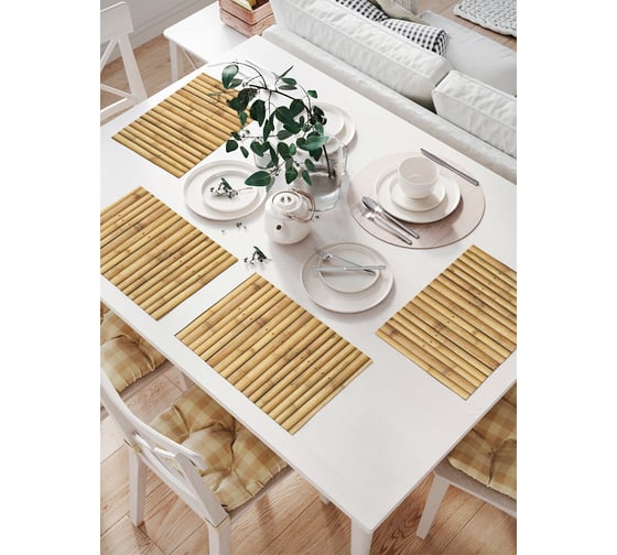 Изображение товара Комплект тканевых салфеток для сервировки стола JOYARTY "прочный бамбук", 32x46 см, 4 шт. np_4731