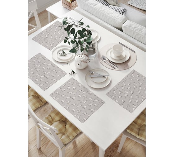 Изображение товара Комплект тканевых салфеток для сервировки стола JOYARTY "кошачьи игрища", 32x46 см, 4 шт. np_20888