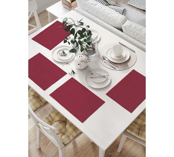 Изображение товара Комплект тканевых салфеток для сервировки стола JOYARTY "полосатое полотно", 32x46 см, 4 шт. np_28961