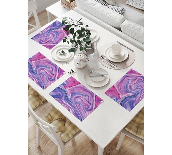 Изображение товара Комплект тканевых салфеток для сервировки стола JOYARTY "смещение красок", 32x46 см, 4 шт. np_207085