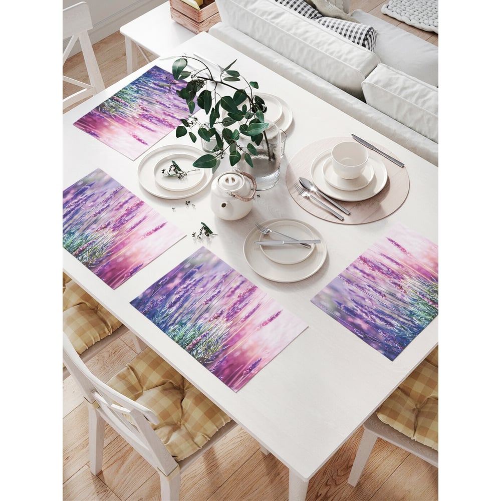 Комплект тканевых салфеток для сервировки стола JOYARTY кушетка шарм дизайн гамма 120 левый белый и фиолетовый
