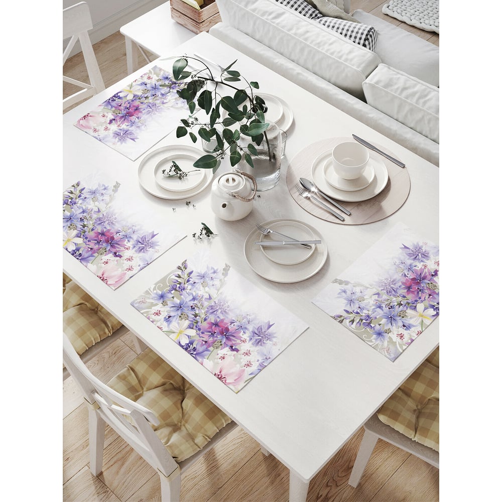 Комплект тканевых салфеток для сервировки стола JOYARTY кушетка шарм дизайн гамма 120 левый белый и фиолетовый