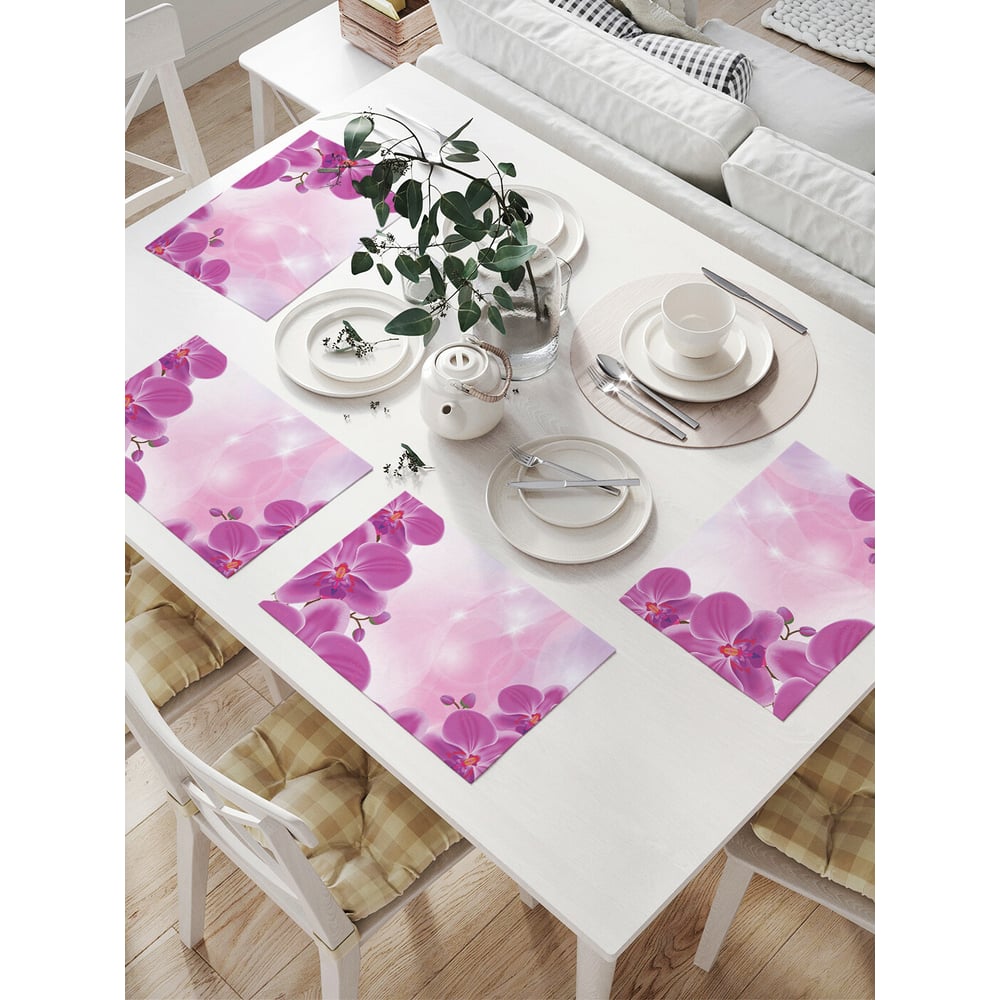 Комплект тканевых салфеток для сервировки стола JOYARTY кушетка шарм дизайн трио правый париж и рогожка фиолетовый