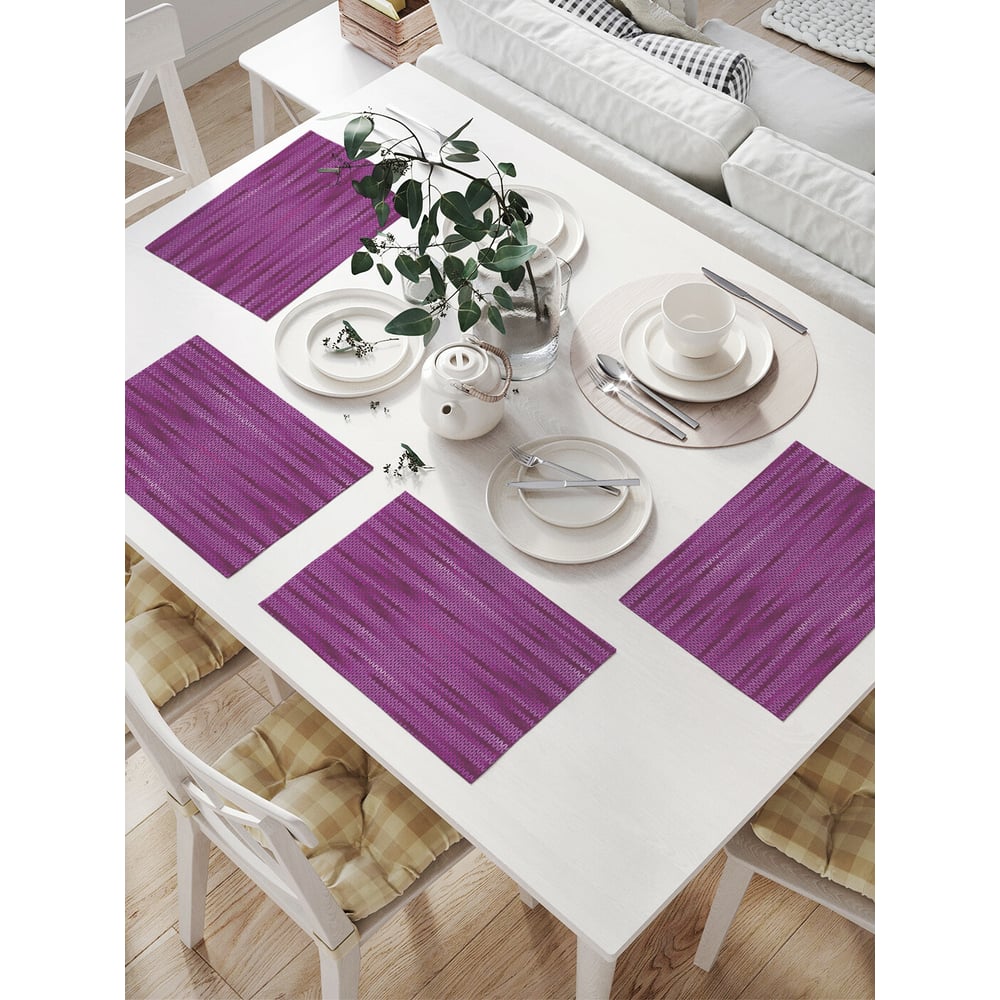 Комплект тканевых салфеток для сервировки стола JOYARTY кушетка шарм дизайн трио правый рогожка фиолетовый