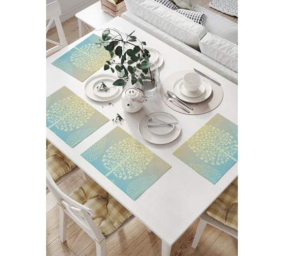 Изображение товара Комплект тканевых салфеток для сервировки стола JOYARTY "дерево наив", 32x46 см, 4 шт. np_38427