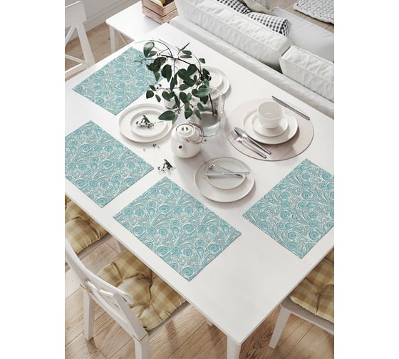 Изображение товара Комплект тканевых салфеток для сервировки стола JOYARTY "тихие заросли", 32x46 см, 4 шт. np_13253