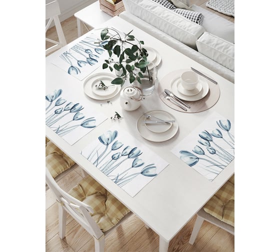 Изображение товара Комплект тканевых салфеток для сервировки стола JOYARTY "водное растение", 32x46 см, 4 шт. np_14457