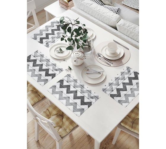 Изображение товара Комплект тканевых салфеток для сервировки стола JOYARTY "будничный зигзаг", 32x46 см, 4 шт. np_4316