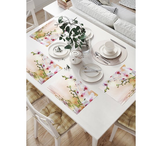 Изображение товара Комплект тканевых салфеток для сервировки стола JOYARTY "нежная орхидея", 32x46 см, 4 шт. np_2601