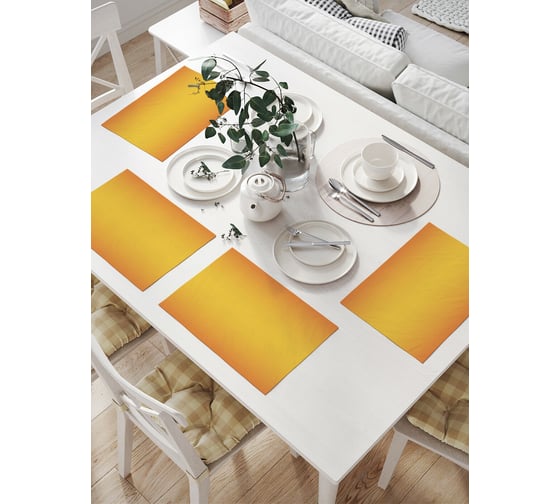 Изображение товара Комплект тканевых салфеток для сервировки стола JOYARTY "оранжевое переливание", 32x46 см, 4 шт. np_23571