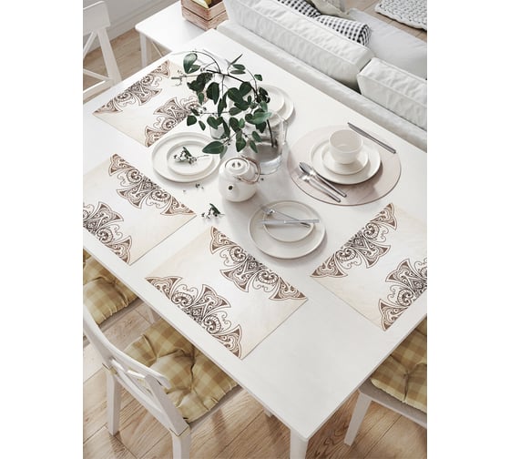 Изображение товара Комплект тканевых салфеток для сервировки стола JOYARTY "раздел мандалы", 32x46 см, 4 шт. np_29426