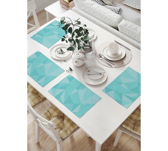 Изображение товара Комплект тканевых салфеток для сервировки стола JOYARTY "грани абстракции", 32x46 см, 4 шт. np_33398