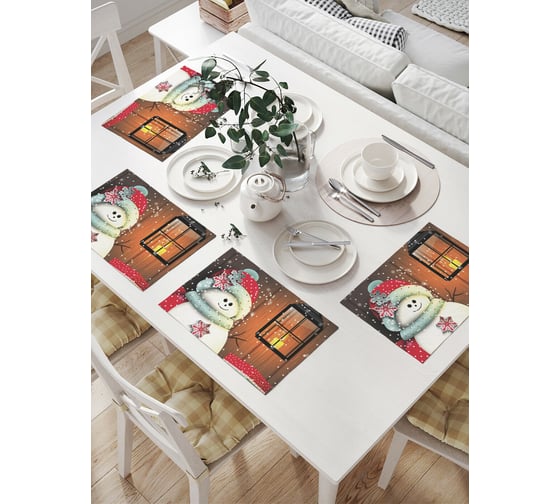 Изображение товара Комплект тканевых салфеток для сервировки стола JOYARTY "ночной огонек", 32x46 см, 4 шт. np_20314