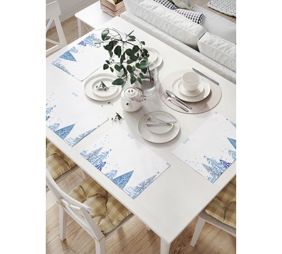 Изображение товара Комплект тканевых салфеток для сервировки стола JOYARTY "снежное рождество", 32x46 см, 4 шт. np_37029