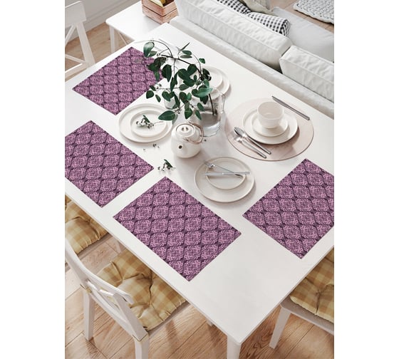 Изображение товара Комплект тканевых салфеток для сервировки стола JOYARTY "узорчатый орнамент в стиле барокко", 32x46 см, 4 шт. np_32210