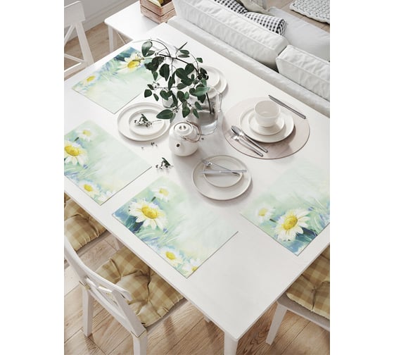 Изображение товара Комплект тканевых салфеток для сервировки стола JOYARTY "цветок для гадания", 32x46 см, 4 шт. np_21176