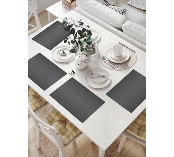 Изображение товара Комплект тканевых салфеток для сервировки стола JOYARTY "темный металл", 32x46 см, 4 шт. np_23572