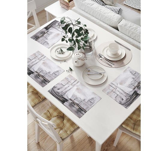 Изображение товара Комплект тканевых салфеток для сервировки стола JOYARTY "прибытие корабля", 32x46 см, 4 шт. np_15128