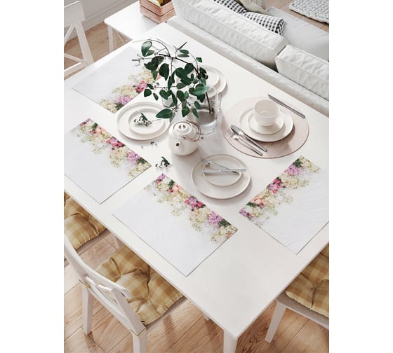 Изображение товара Комплект тканевых салфеток для сервировки стола JOYARTY "весенняя сирень", 32x46 см, 4 шт. np_294378