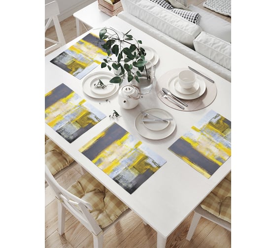 Изображение товара Комплект тканевых салфеток для сервировки стола JOYARTY "абстракция высоток", 32x46 см, 4 шт. np_78156