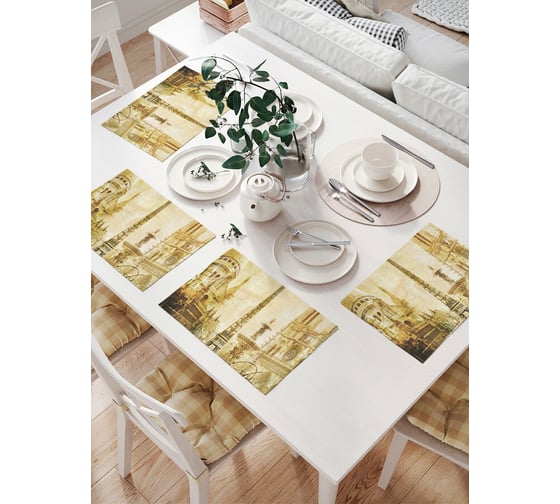 Изображение товара Комплект тканевых салфеток для сервировки стола JOYARTY "париж в прошлом", 32x46 см, 4 шт. np_8246
