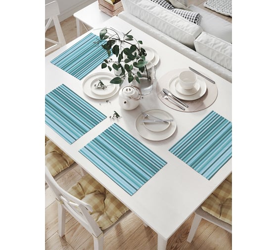 Изображение товара Комплект тканевых салфеток для сервировки стола JOYARTY "небесные линии", 32x46 см, 4 шт. np_21539