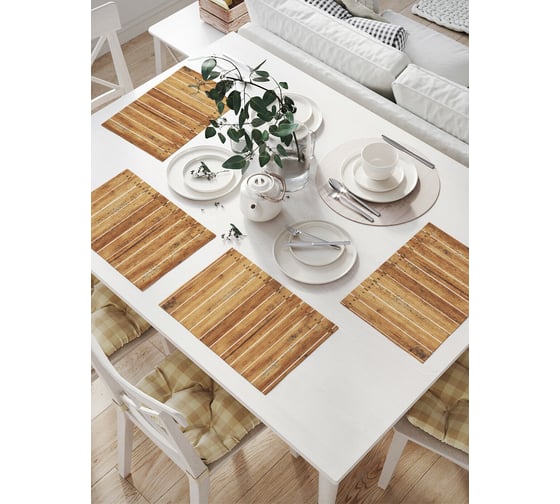 Изображение товара Комплект тканевых салфеток для сервировки стола JOYARTY "обычный забор", 32x46 см, 4 шт. np_21650