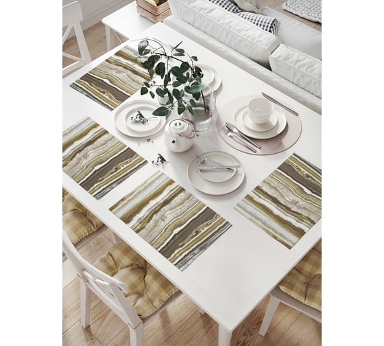 Изображение товара Комплект тканевых салфеток для сервировки стола JOYARTY "размытые полосы", 32x46 см, 4 шт. np_19439