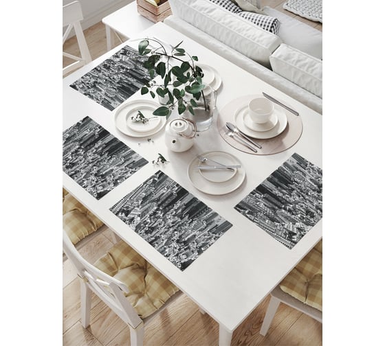 Изображение товара Комплект тканевых салфеток для сервировки стола JOYARTY "городские небоскрёбы", 32x46 см, 4 шт. np_27312