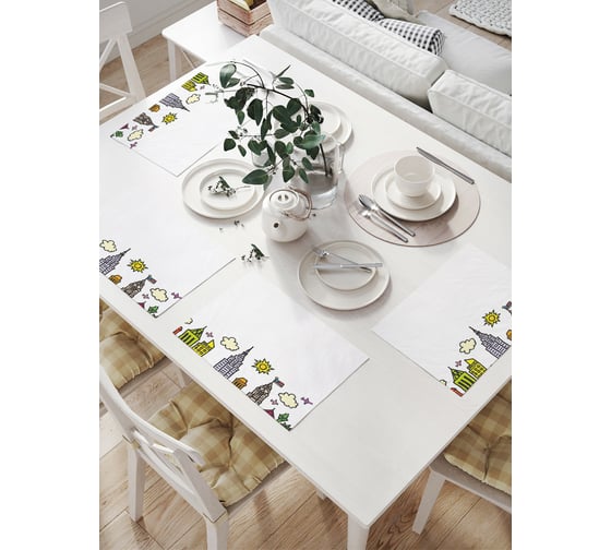 Изображение товара Комплект тканевых салфеток для сервировки стола JOYARTY "детский нью-йорк", 32x46 см, 4 шт. np_29845