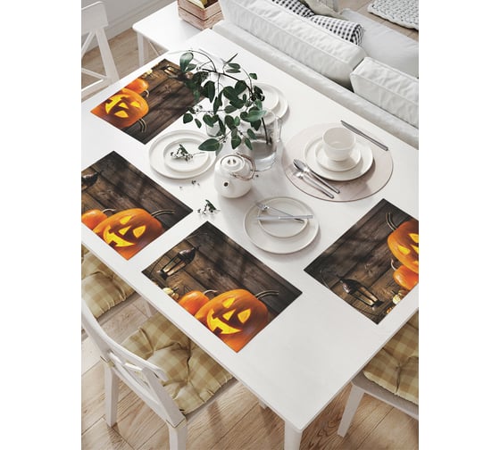 Изображение товара Комплект тканевых салфеток для сервировки стола JOYARTY "натюрморт на хэллоуин", 32x46 см, 4 шт. np_36740