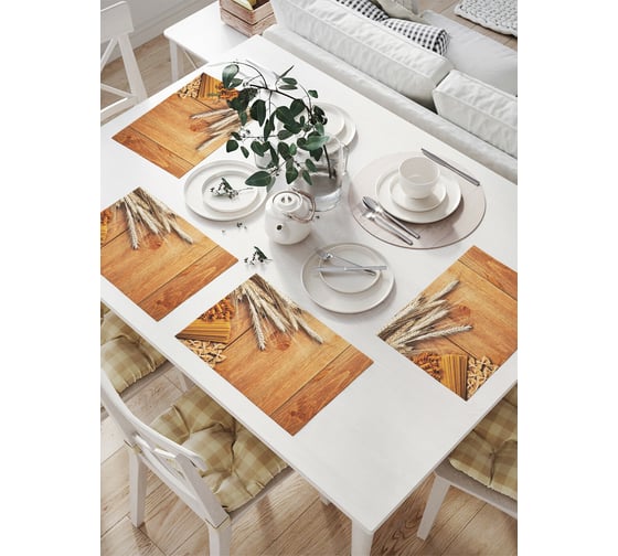 Изображение товара Комплект тканевых салфеток для сервировки стола JOYARTY "итальянская паста", 32x46 см, 4 шт. np_105978