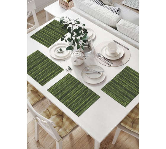 Изображение товара Комплект тканевых салфеток для сервировки стола JOYARTY "плотная бамбуковая стена", 32x46 см, 4 шт. np_15770