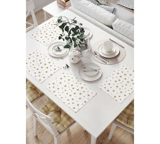 Изображение товара Комплект тканевых салфеток для сервировки стола JOYARTY "звездопад", 32x46 см, 4 шт. np_18396