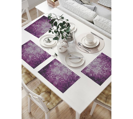 Изображение товара Комплект тканевых салфеток для сервировки стола JOYARTY "блестящее диско", 32x46 см, 4 шт. np_18541