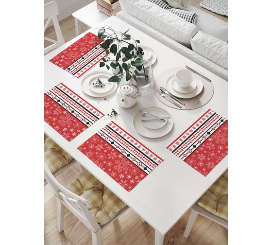 Изображение товара Комплект тканевых салфеток для сервировки стола JOYARTY "зимнее волшебство", 32x46 см, 4 шт. np_20320