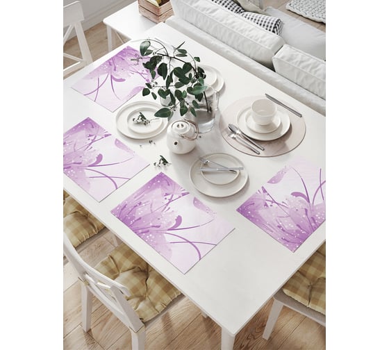 Изображение товара Комплект тканевых салфеток для сервировки стола JOYARTY "пыльца цветов", 32x46 см, 4 шт. np_30234