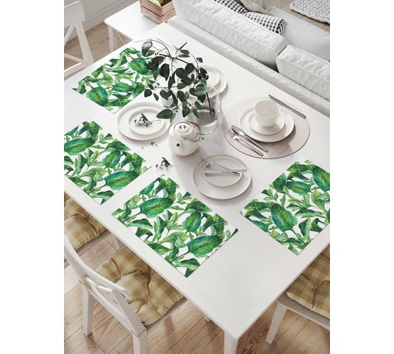 Изображение товара Комплект тканевых салфеток для сервировки стола JOYARTY "тропическое полотно", 32x46 см, 4 шт. np_36059