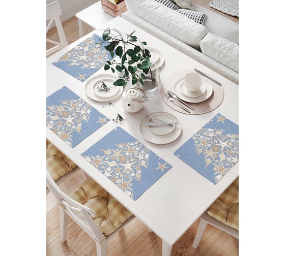 Изображение товара Комплект тканевых салфеток для сервировки стола JOYARTY "звездная елка", 32x46 см, 4 шт. np_5709