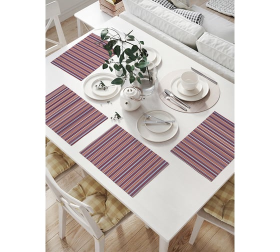 Изображение товара Комплект тканевых салфеток для сервировки стола JOYARTY "полосатое полотно", 32x46 см, 4 шт. np_59090