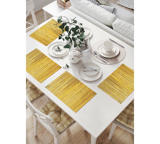 Изображение товара Комплект тканевых салфеток для сервировки стола JOYARTY "бамбуковые стебли", 32x46 см, 4 шт. np_13721