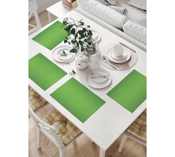 Изображение товара Комплект тканевых салфеток для сервировки стола JOYARTY "сочная зелень", 32x46 см, 4 шт. np_23569