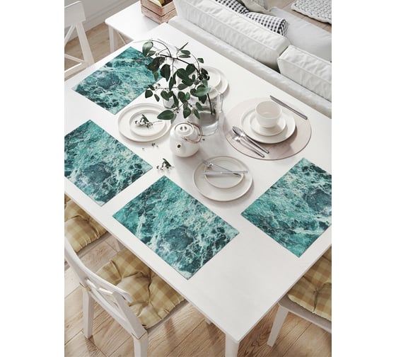 Изображение товара Комплект тканевых салфеток для сервировки стола JOYARTY "пена океана", 32x46 см, 4 шт. np_33982