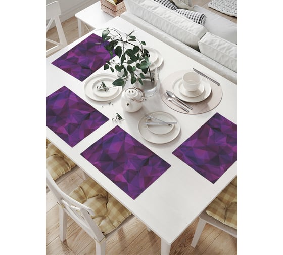 Изображение товара Комплект тканевых салфеток для сервировки стола JOYARTY "объемные грани", 32x46 см, 4 шт. np_35072